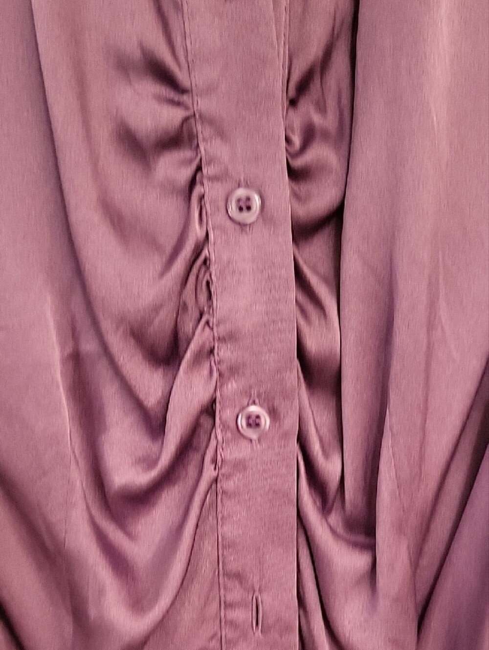 Le Chateau Lilac Purple Stretch Silk Tailored Short Sleeve Blouse with Belt, M - Picture 13 of 16